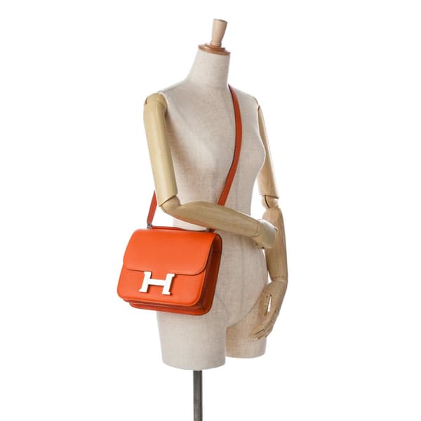Pre-owned Hermès Epsom Constance 24 Orange