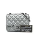 Pikkukuva 10 / 10: Pre-owned Chanel Mini Square Classic Calfskin Single Flap Silver