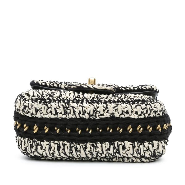 Pre-owned Chanel Raffia Braided with Love Flap White
