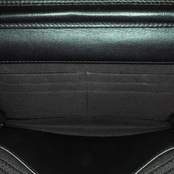 Pre-owned Chanel CC Chevron Quilted Crumpled Calfskin Wallet On Chain Black