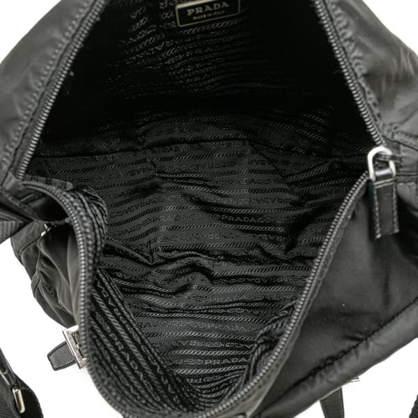 Pre-owned Prada Tessuto Zip Top Crossbody Black