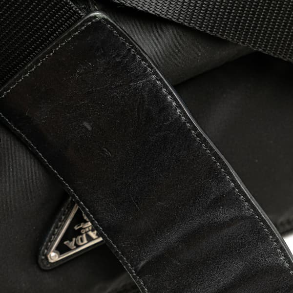 Pre-owned Prada Tessuto Zip Top Crossbody Black