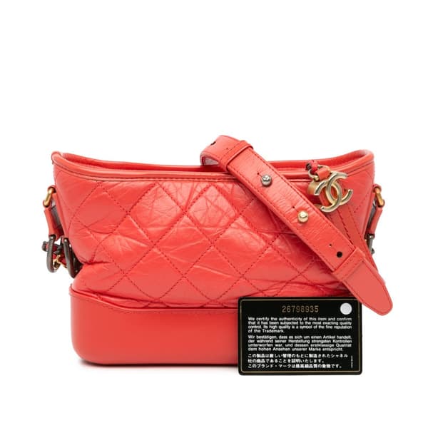 Pre-owned Chanel Small Aged Calfskin Gabrielle Crossbody Red