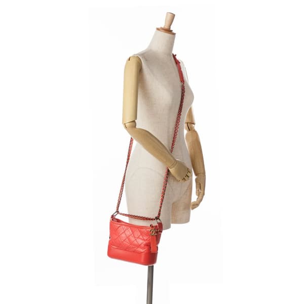 Pre-owned Chanel Small Aged Calfskin Gabrielle Crossbody Red