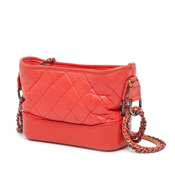 Pre-owned Chanel Small Aged Calfskin Gabrielle Crossbody Red