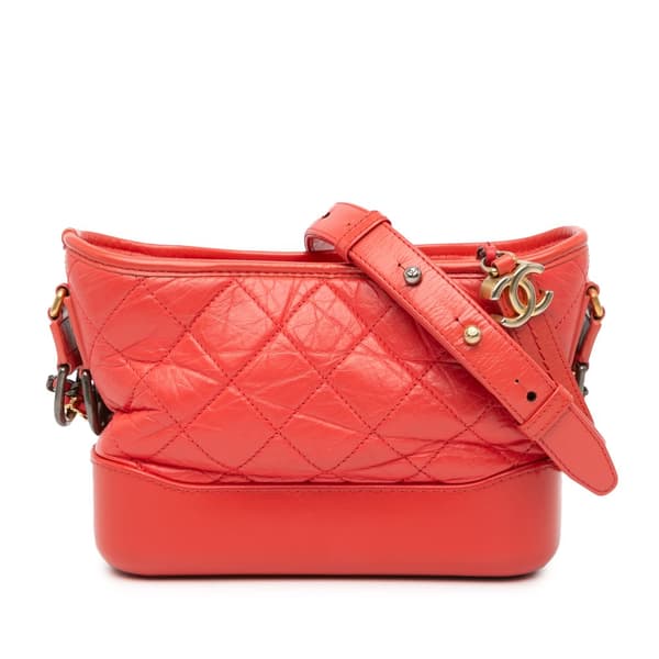 Pre-owned Chanel Small Aged Calfskin Gabrielle Crossbody Red