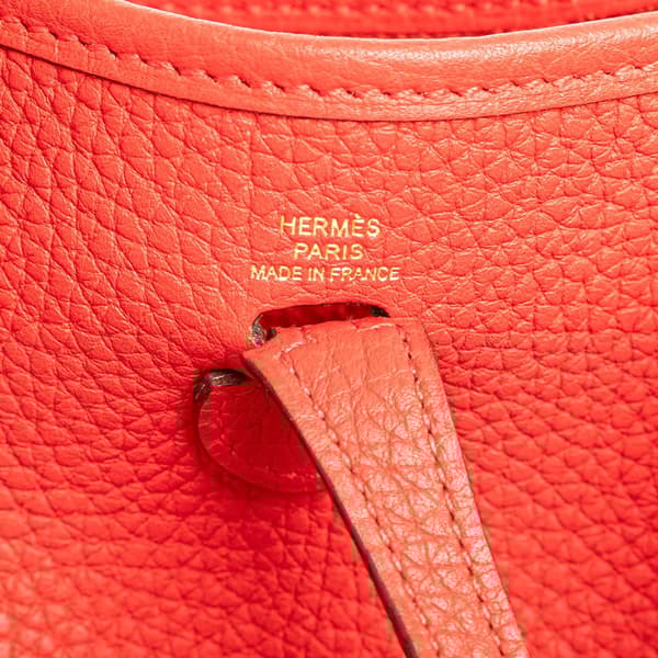 Pre-owned Hermès Clemence Evelyne TPM Red