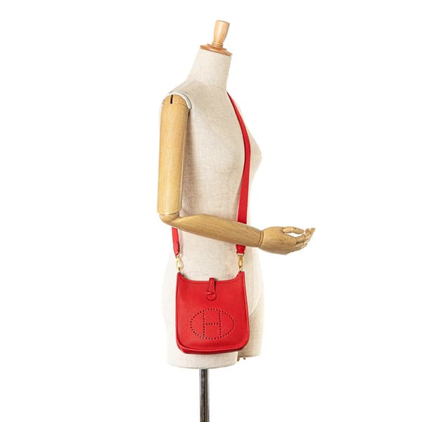 Pre-owned Hermès Clemence Evelyne TPM Red