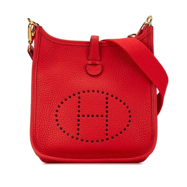 Pre-owned Hermès Clemence Evelyne TPM Red