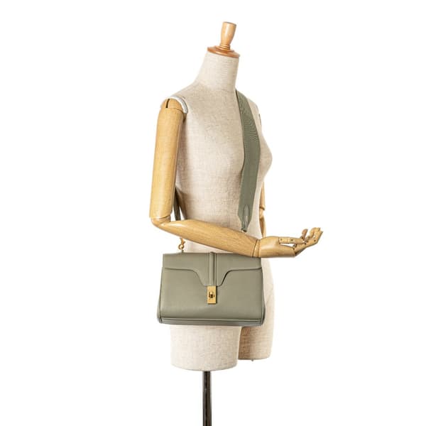 Pre-owned Celine Teen Smooth Calfskin Soft 16 Crossbody Green