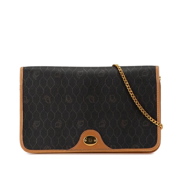 Pre-owned Dior Honeycomb Chain Crossbody Black
