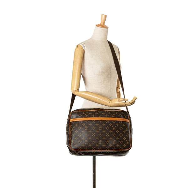 Pre-owned Louis Vuitton Monogram Reporter GM Brown