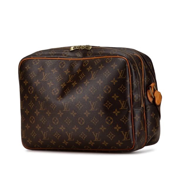 Pre-owned Louis Vuitton Monogram Reporter GM Brown