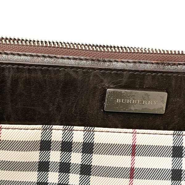 Pre-owned Burberry House Check Canvas Crossbody Brown