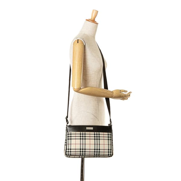 Pre-owned Burberry House Check Canvas Crossbody Brown