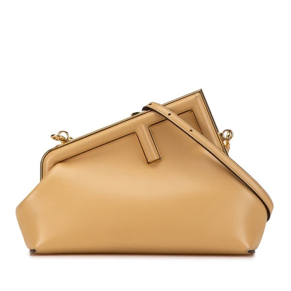 Pre-owned Fendi Small Nappa Fendi First Crossbody Brown