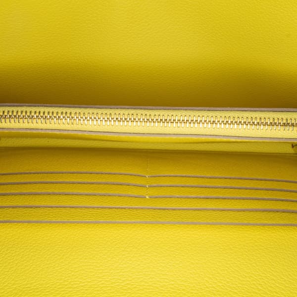 Pre-owned Hermès Evercolor Constance Wallet To Go Yellow