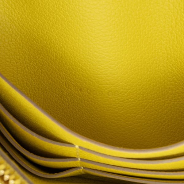 Pre-owned Hermès Evercolor Constance Wallet To Go Yellow