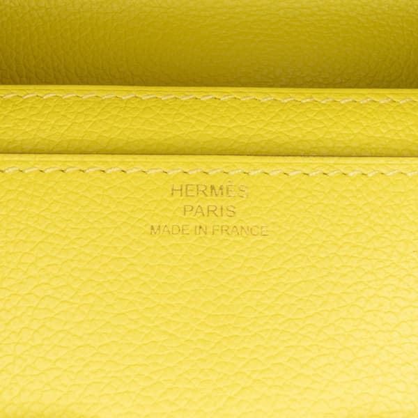 Pre-owned Hermès Evercolor Constance Wallet To Go Yellow