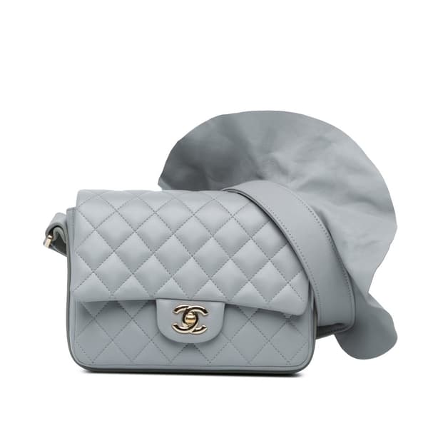 Pre-owned Chanel Quilted Calfskin Bolero de Chanel Flap Gray