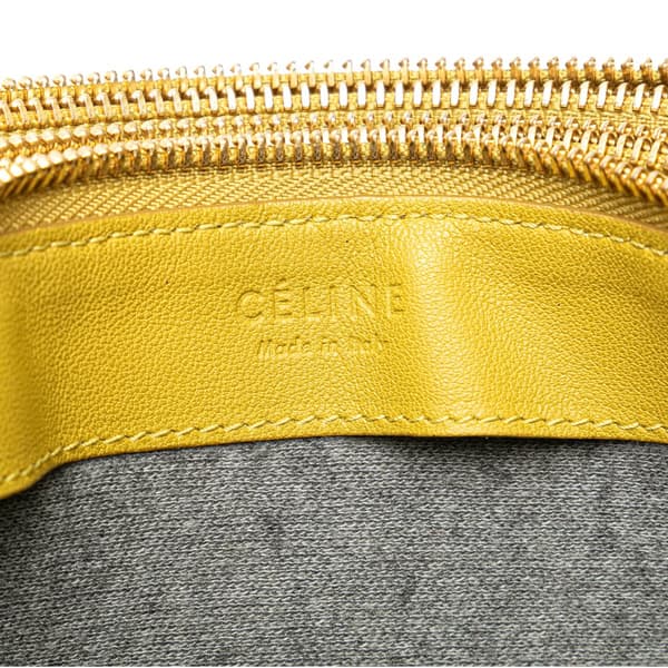 Pre-owned Celine Large Lambskin Trio Crossbody Yellow