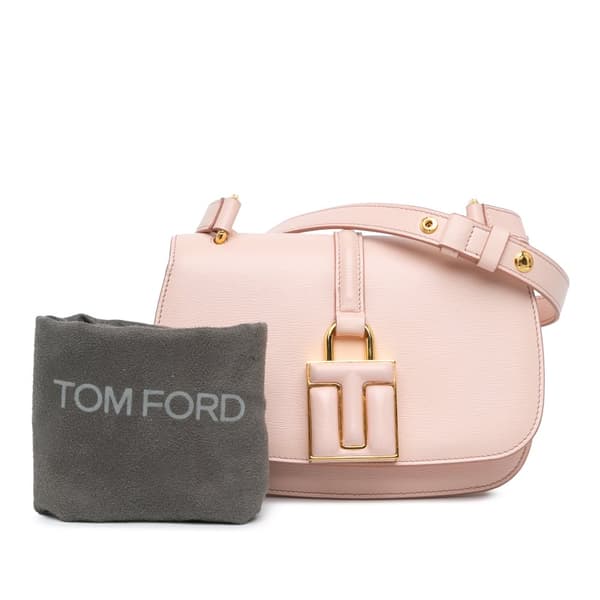 Pre-owned Tom Ford Calfskin Lock Crossbody Pink
