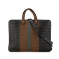 Miniatyrbild 1 av 10: Pre-owned Bottega Veneta Nappa Intrecciato Club Fume Briefcase Brown
