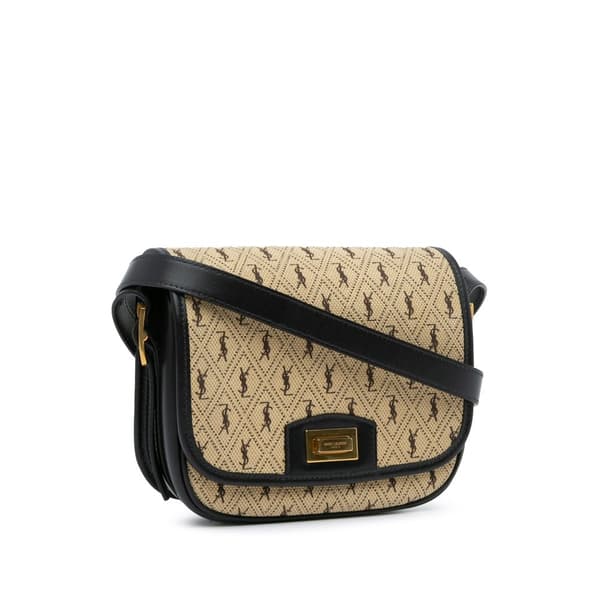 Pre-owned Saint Laurent Small Canvas Monogram All Over Crossbody Brown