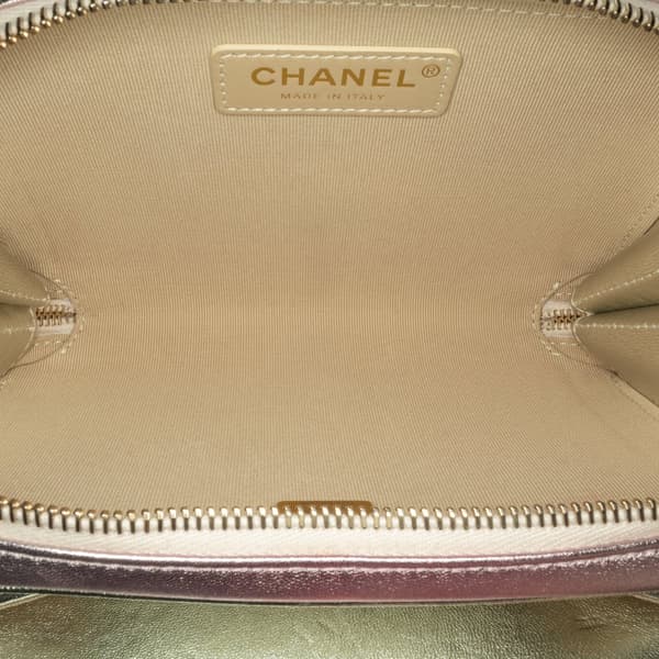 Pre-owned Chanel Mini Metallic Lambskin Like a Wallet Flap Bag Pink