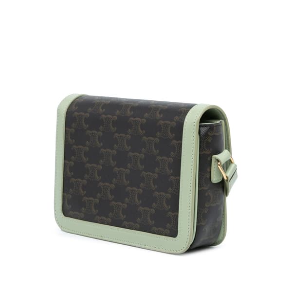 Pre-owned Celine Teen Coated Canvas Triomphe Crossbody Brown