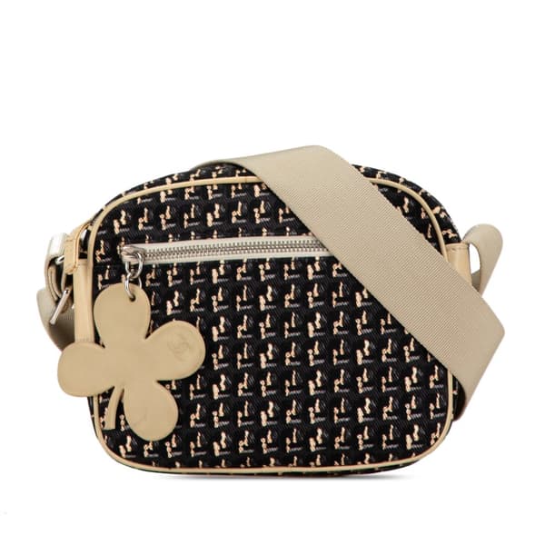 Pre-owned Chanel Canvas Lucky Clover Camera Bag Black