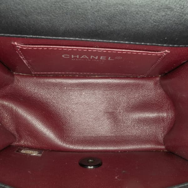 Pre-owned Chanel Mini Calfskin Propeller Flap Black