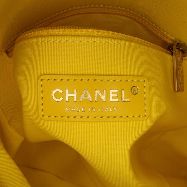 Pre-owned Chanel Small Quilted Lambskin Candy Chain Flap Yellow