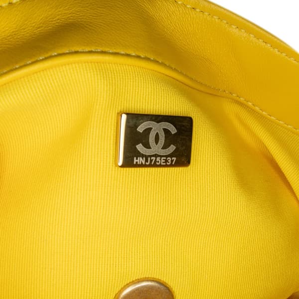 Pre-owned Chanel Small Quilted Lambskin Candy Chain Flap Yellow