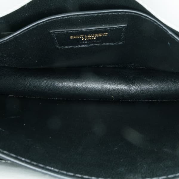Pre-owned Saint Laurent Medium Bicolor Leather Monogram Sunset Crossbody Black