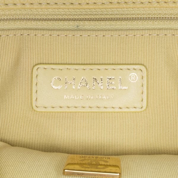 Pre-owned Chanel Small Quilted Caviar Chain Melody Flap Yellow