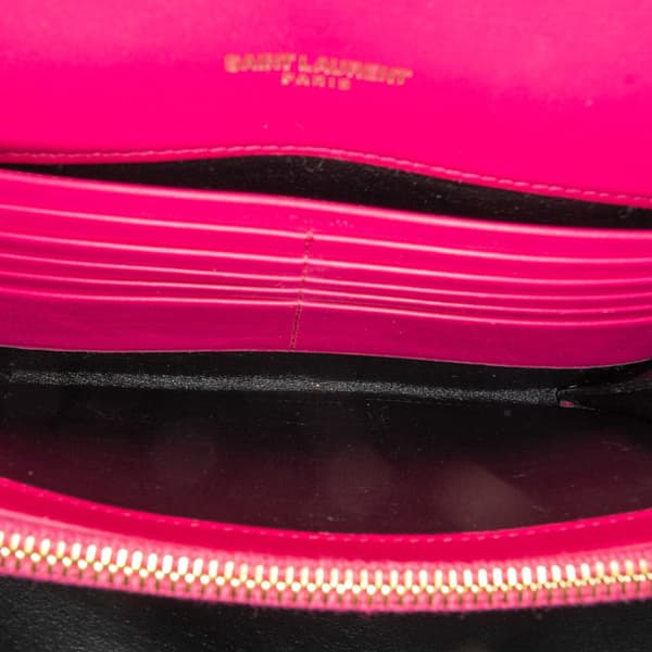 Pre-owned Saint Laurent Medium Patent Vicky Crossbody Pink