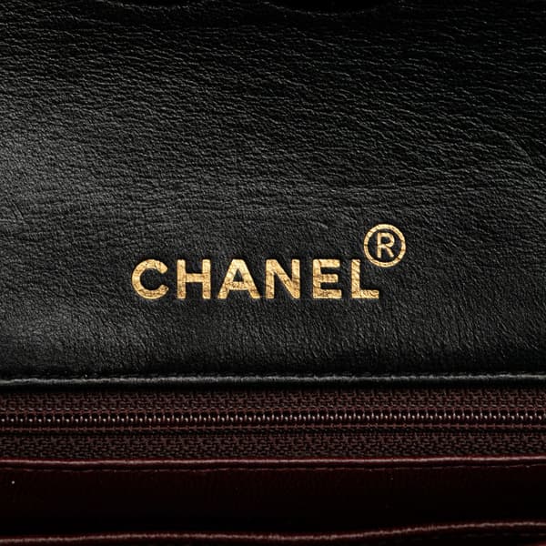 Pre-owned Chanel Mini Square Quilted Lambskin Single Flap Black