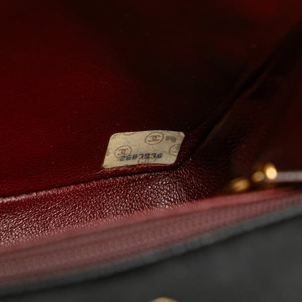 Pre-owned Chanel Mini Square Quilted Lambskin Single Flap Black