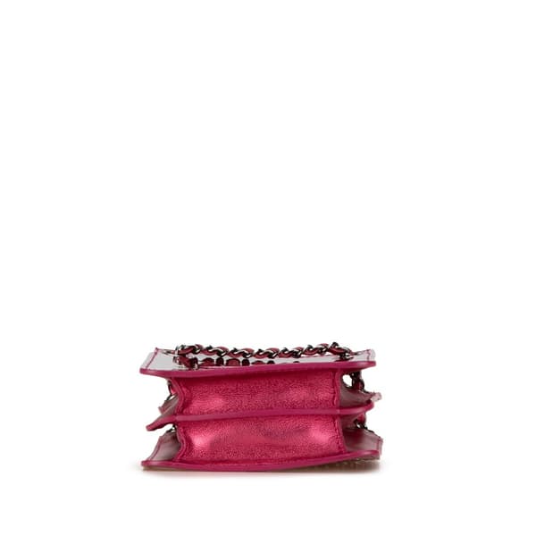 Pre-owned Chanel CC Patent Phone Holder Crossbody Pink