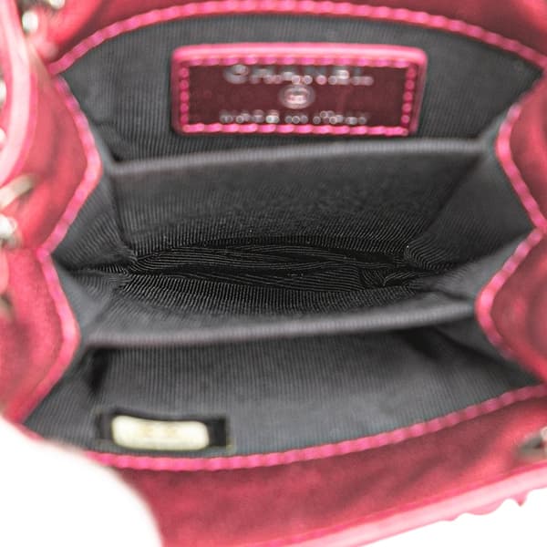 Pre-owned Chanel CC Patent Phone Holder Crossbody Pink