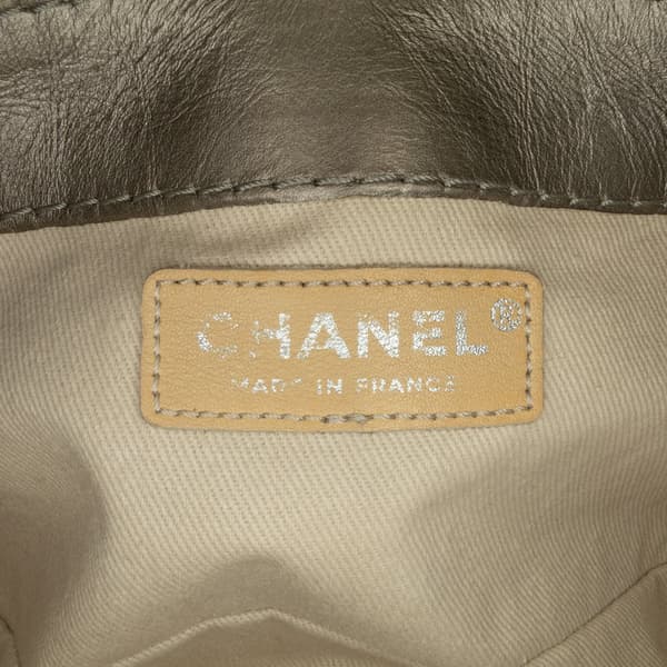 Pre-owned Chanel Mini Quilted Metallic Calfskin Lady Pearly Flap Brown