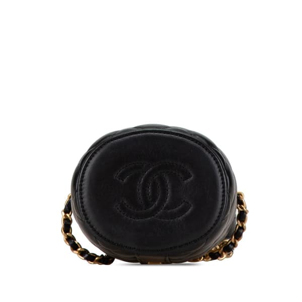 Pre-owned Chanel Mini Lambskin Crown Box Bag Black
