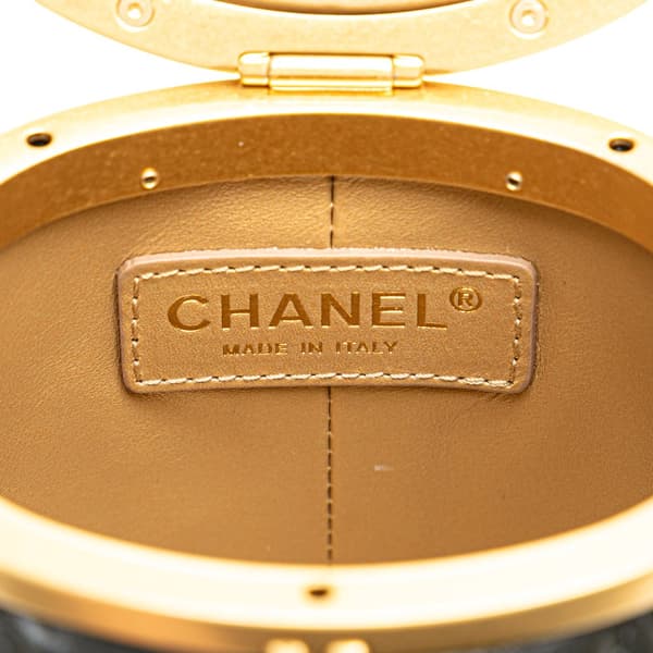 Pre-owned Chanel Mini Lambskin Crown Box Bag Black
