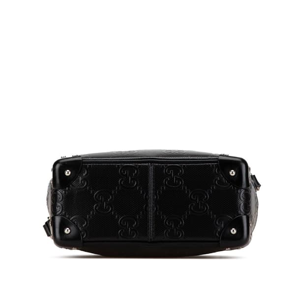 Pre-owned Gucci GG Embossed Leather Crossbody Black