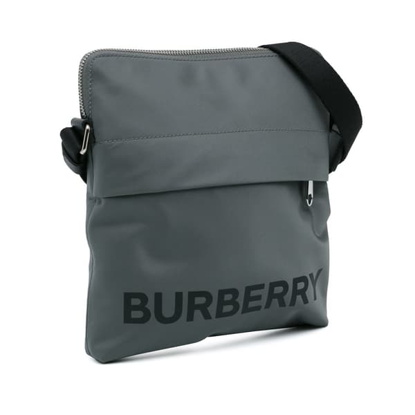 Pre-owned Burberry Nylon Econyl Logo Neo Crossbody Gray