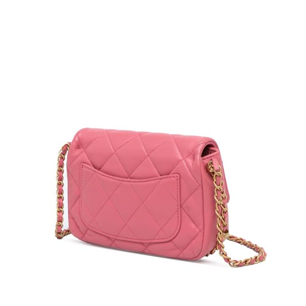 Pre-owned Chanel Small Quilted Lambskin Dynasty Flap Pink