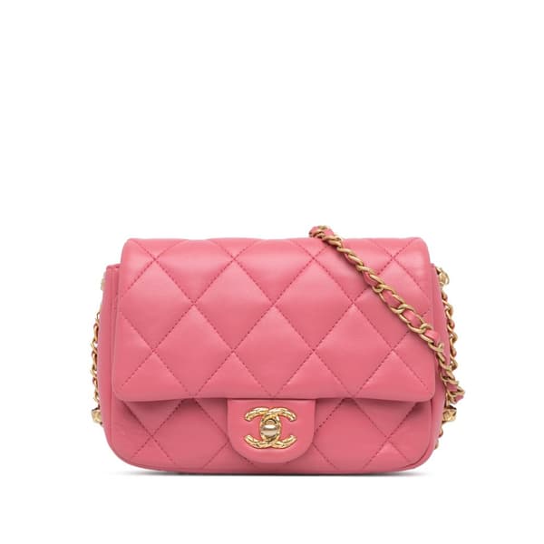 Pre-owned Chanel Small Quilted Lambskin Dynasty Flap Pink