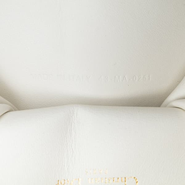 Pre-owned Dior DiorAmour Caro Heart Pouch with Chain White