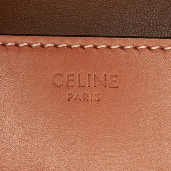 Pre-owned Celine Leather Triomphe Claude Shoulder Bag Brown
